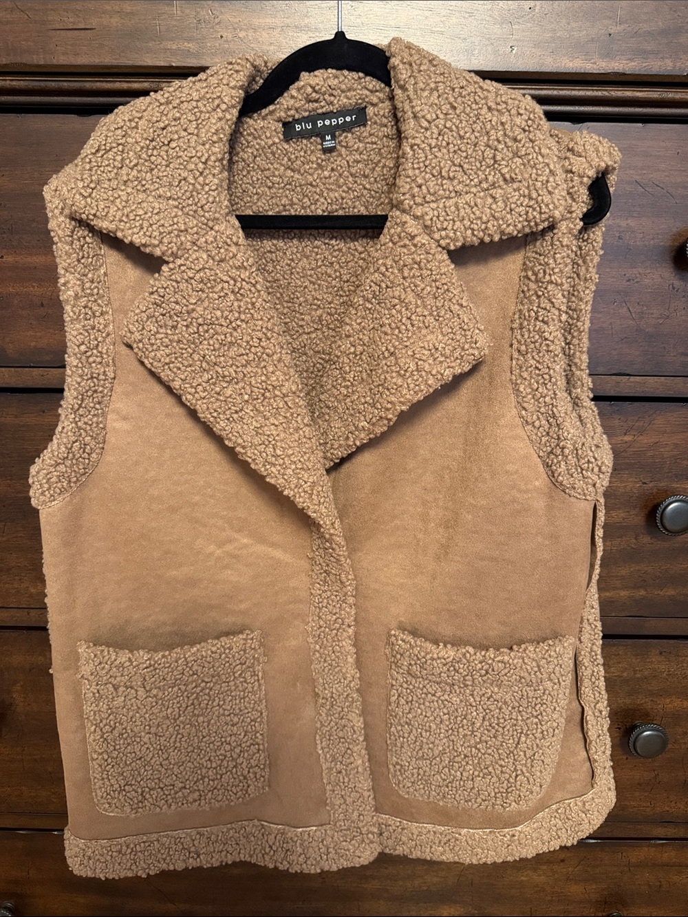 Blu Pepper Camel Teddy Shearling Vest